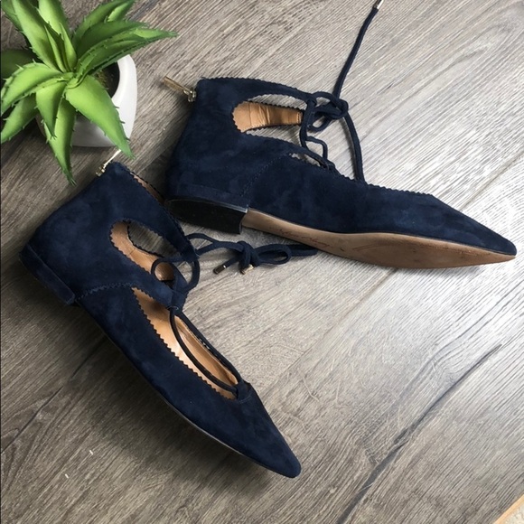 Arturo Chiang Leather Suede Lace Up Gillie Flat - Picture 7 of 8